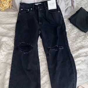 Black ripped mom jeans.